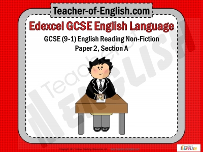Edexcel GCSE (9-1) English Language Paper 2 Section A - Reading Non-fiction Teaching Resources